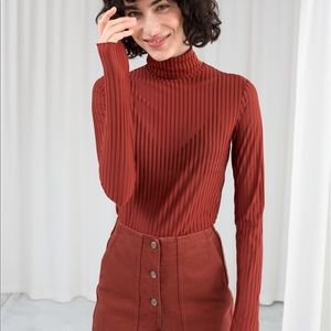 & Other Stories sheer striped turtleneck